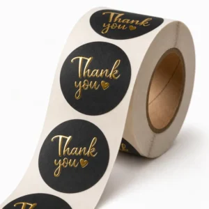Custom Adhesive Gold Foil Logo Stickers Roll Textured Labels for Bottle Packaging Foil Stamping