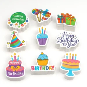 Custom Adhesive Happy Birthday Party Stickers