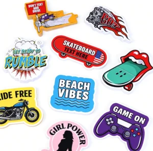 Custom Adhesive Label Logo Design UV-Proof Waterproof Cartoon PVC Vinyl Die-Cut Stickers