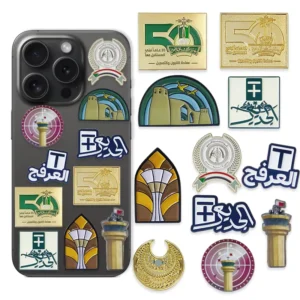 Custom Adhesive Metal Badge Pin Soft Enamel Phone Case Sticker