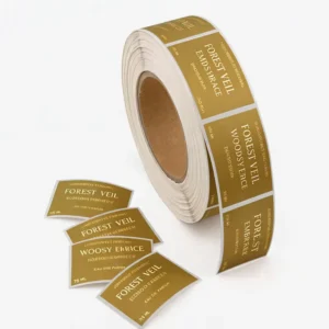 Custom Adhesive Paper Sticker Roll 500pcs Logo Printed Gold Foil Perfume Bottle Labels