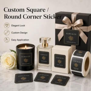 Custom Adhesive Stickers PET Material Waterproof Strong Adhesion Premium Print Craft Die Cut Custom Size Candle Jar Cosmetic