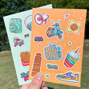 Custom Adhesive Waterproof Vinyl Kiss Cut Sticker Sheet