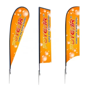 Custom Advertising Feather Flag Teardrop Blade Flag with Pole Base Bag Dye Sublimation Printing Trade Show Promotional Banner