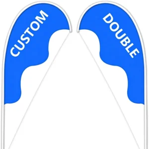 Custom Advertising Feather Flags UV Printed Logo Text Double Sided Polyester Banners Foldable Weather Resistant Teardrop Shape