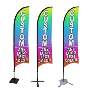 Custom Advertising Feather Flags with Logo or Text, Single- or Double-Sided