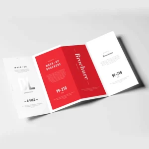 Custom Advertising Pamphlet Folded Restaurant Menu Custom Size Custom Color 4 Fold DL Brochure Mockup Leaflet Flyer Printing