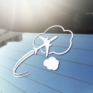 Custom Airplane Design Waterproof UV Resistant Precut Vinyl Car Decal Die Cut Window Sticker for Motorbike and Bumper