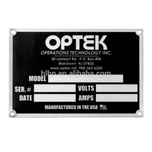 Custom Aluminium Nameplate, Etched Engraved Printed Metal Sign for Household Product Packaging with Adhesive Hole