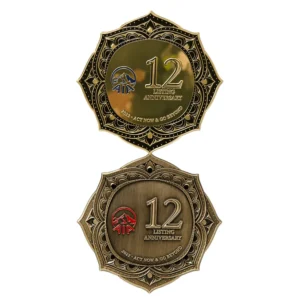 Custom Aluminum 3D Logo Sticker and Metal Wine Label, Vintage Bronze or Gold Plated Lotus Shape Medal
