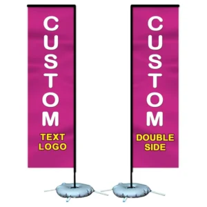 Custom Aluminum Flagpole Feather Flag, Double-Sided Heat-Transfer Printed, Custom Color
