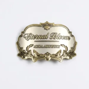 Custom Aluminum Wine Labels with 3D Embossed Metal Sticker and Gold Foil Effect