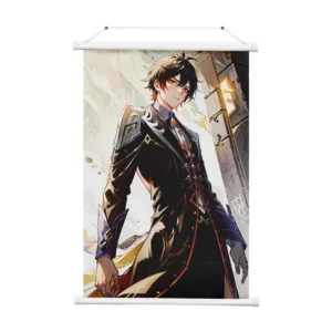 Custom Anime Fabric Poster Wall Scroll with Plastic/Aluminum Rod