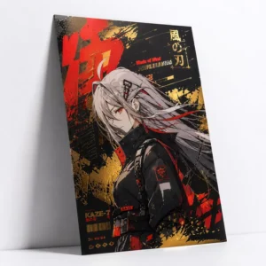 Custom Anime Gold Foil Art Print Digital 3D Varnish Cardboard Coated Paper Poster with Raised Spot UV and Textured Finish