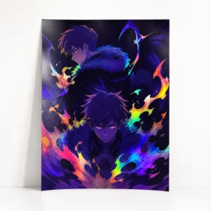Custom Anime Holo Foil Art Prints Holographic Paper Poster Decor Matte Velvet Finish