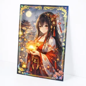 Custom Anime Holofoil Art Print Paper Poster Holographic Foil Manga Prints A2 A3 A4 Glossy Fanart Chibi Style Wall Decor Posters