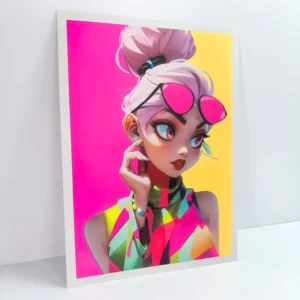 Custom Anime Neon Ink Art Print Paper Poster Fluorescence Manga Prints Digital Illustration Artist Home Wall Decor Posters