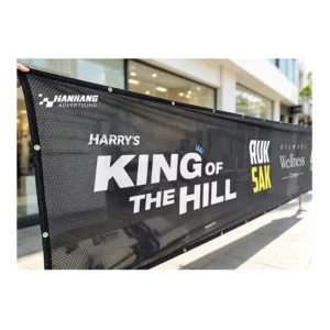 Custom Any-Size Waterproof Printed Polyester Advertising Mesh Fence Banner