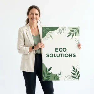 Custom Art Paper Brochure with Green Botanical Design