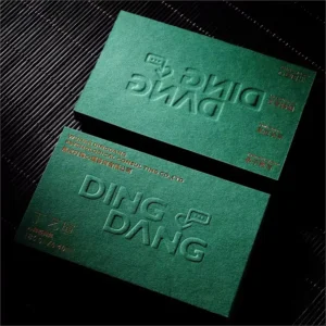 Custom Art Paper Business Cards with Embossed Name and Logo, Offset Printing