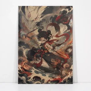 Custom Art Prints 3D Varnish Raised Spot UV Printing Chinese Mythology Nezha Anime Textured Embossed Effect Merch Collectibles