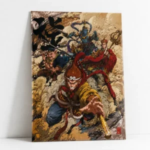 Custom Art Prints 3D Varnish Raised Spot UV Printing Chinese Novel Journey to the West Anime Embossed Effect Artwork Posters