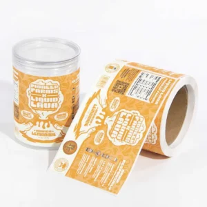 Custom Artwork White Glossy Film Sequential Number Printing Retail Goods Parcel Packaging Custom Roll Stickers