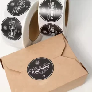 Custom Bakery Logo Circle Waterproof Vinyl Packaging Sealing Sticker Roll