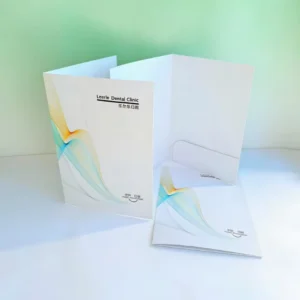 Custom Beauty Enterprise Cardboard Display Folder with Card Slot and Film Lamination