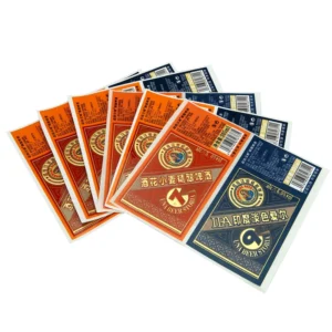Custom Beer Bottle Labels, Waterproof BOPP Self-Adhesive Stickers with Gold Foil for Craft Beer and Beverage Packaging