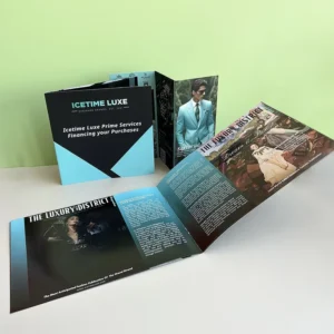 Custom Bi Fold Brochure Leaflet Printing Full Color Flyer Pamphlet Business Promotional Booklet Company Catalog