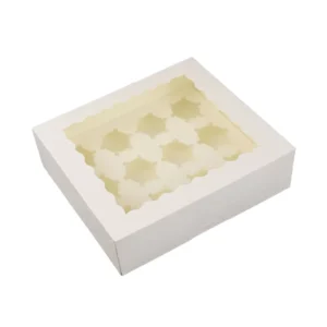 Custom Biodegradable Cake Box with Clear Window UV Coated Food Grade Paper for Cakes Cupcakes and Desserts