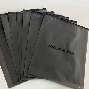 Custom Biodegradable Plastic Packaging Bags T-Shirt Frosted Zipper Bag Swimwear Ziplock Clothing Transparent Bags with Logo
