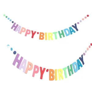 Custom Birthday Party Decorative Letters Pull Flag Paper Banner Gradient Letters