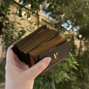 Custom Black Art Paper Business Card Gold Foil Edge Debossed Logo Hot Stamp Enterprise Visiting Name Card