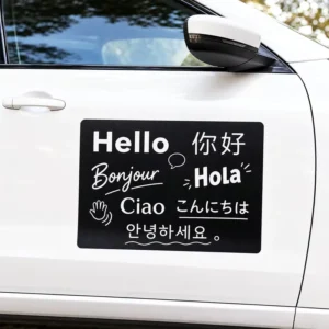 Custom Black Background Car Transfer Stickers with Centered Logo for Car Body or Window