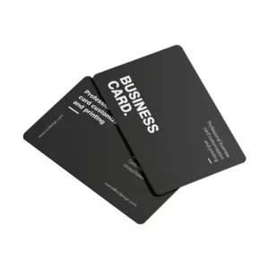 Custom Black Business Cards with Embossing, UV Digital Printing and QR Code