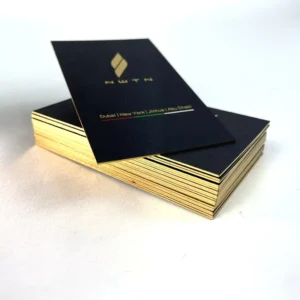 Custom Black Cardboard Business Cards Thick Gold Edges Screen Printing Offset Paper