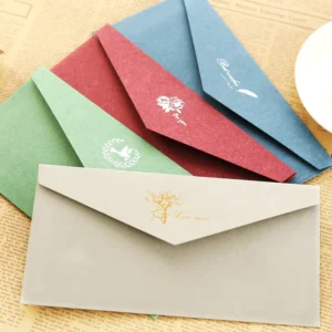 Custom Black Cardboard Window Envelopes with Foil Logo Print for Business Invitations and Gift Greeting Cards