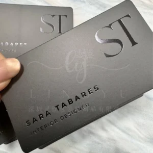 Custom Black Foil Stamped Logo Business Card Greeting Card Thank You Card