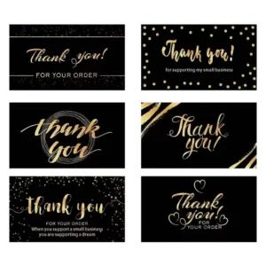 Custom Black Paper Business Thank You Cards