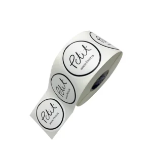 Custom Black Round Adhesive Garment Logo Packaging Labels