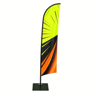 Custom Blade Banner with Pole and Water Base for Vehicle Rental