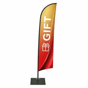 Custom Blade Banner with Pole and Water Base for Vehicle Rental Advertising