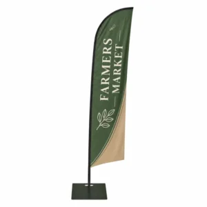Custom Blade Banner with Pole and Water Base for Vehicle Rental Advertising