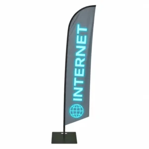 Custom Blade Banner with Pole and Water Base for Vehicle Rental Advertising