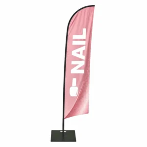 Custom Blade Banner with Pole and Water Base for Vehicle Rental Advertising