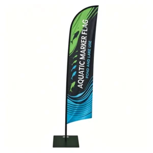 Custom Blade Banner with Pole and Water Base for Vehicle Rental Advertising
