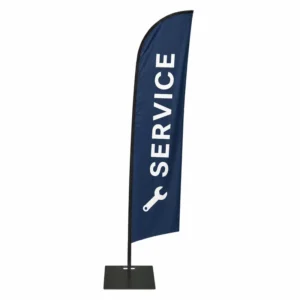 Custom Blade Banner with Pole and Water Base for Vehicle Rental Advertising