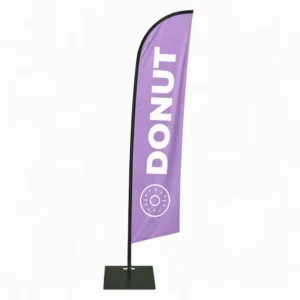 Custom Blade Banner with Pole and Water Base for Vehicle Rental Advertising